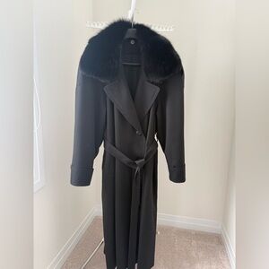 Vintage wool&fur trench coat